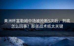 美洲杯富勒姆中场被抢断5次后，到底怎么回事？那张战术纸太关键
