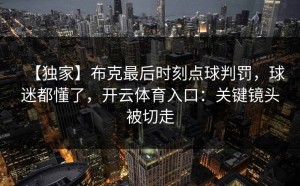 【独家】布克最后时刻点球判罚，球迷都懂了，开云体育入口：关键镜头被切走
